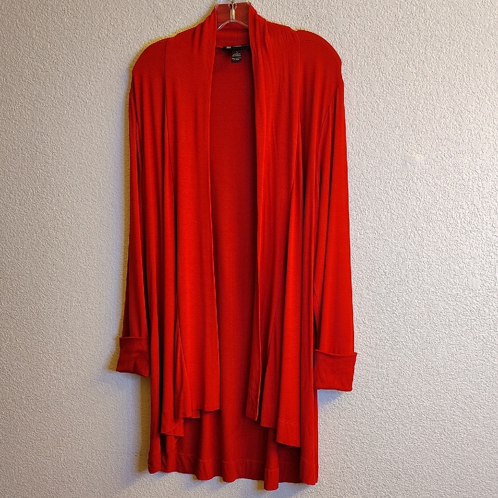 NEW INC International Concepts  Women's Size L Vibrant Red Cardigan B42 X